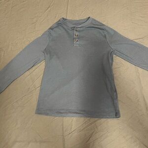 Wonder Nation Blue Long Sleeve Henley Top Boys Size M (8)